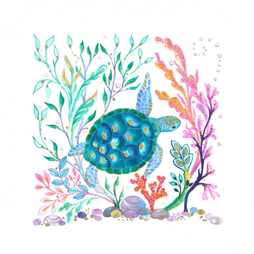 Turtle Amid Vibrant Coral