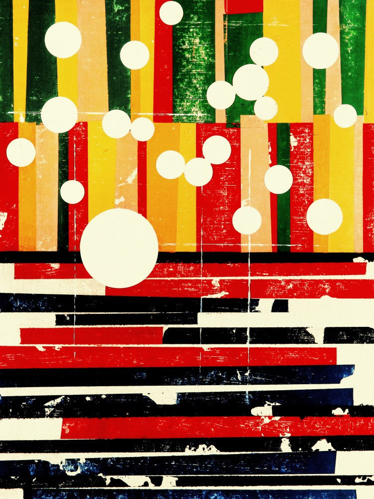 Vibrant Stripes with White Circles
