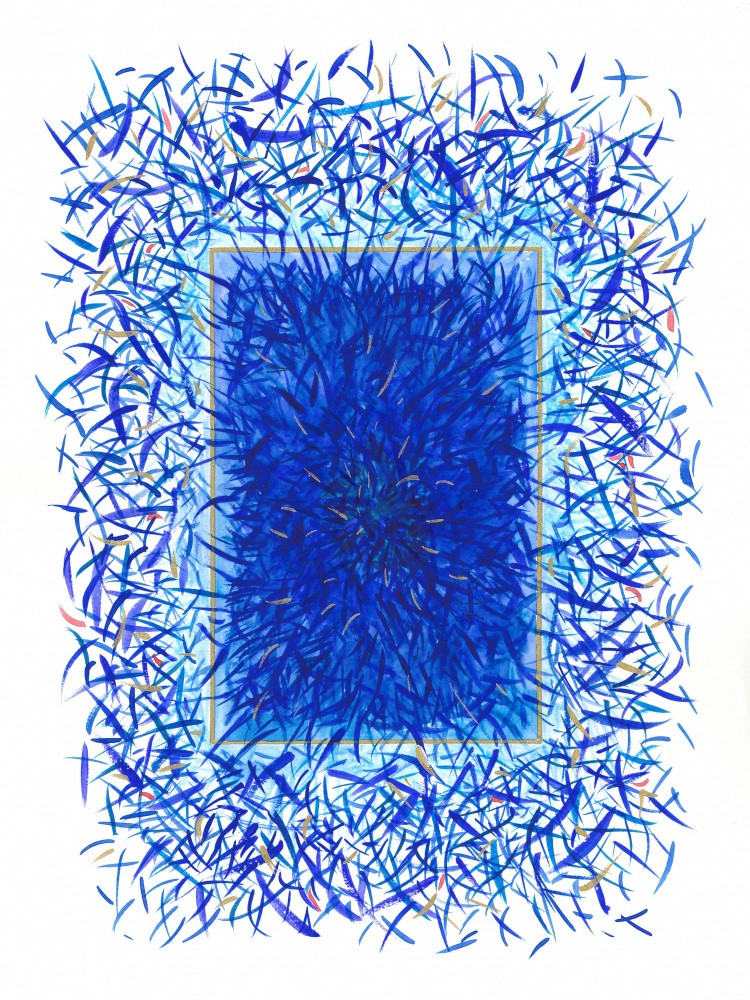 Vibrant Blue Hues And Dynamic Brushstrokes
