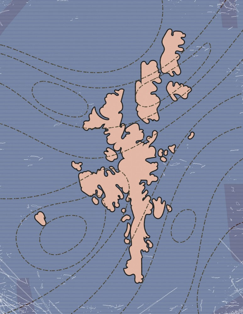 Vintage Shetland Island Map