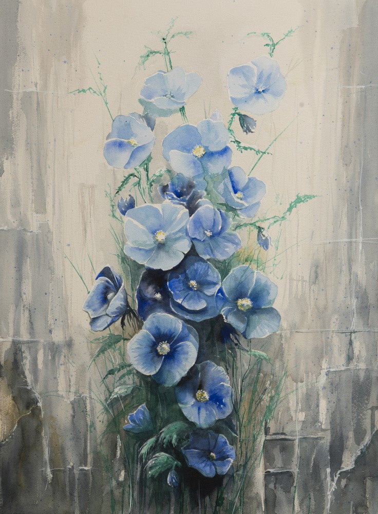 Flowers in front of wall