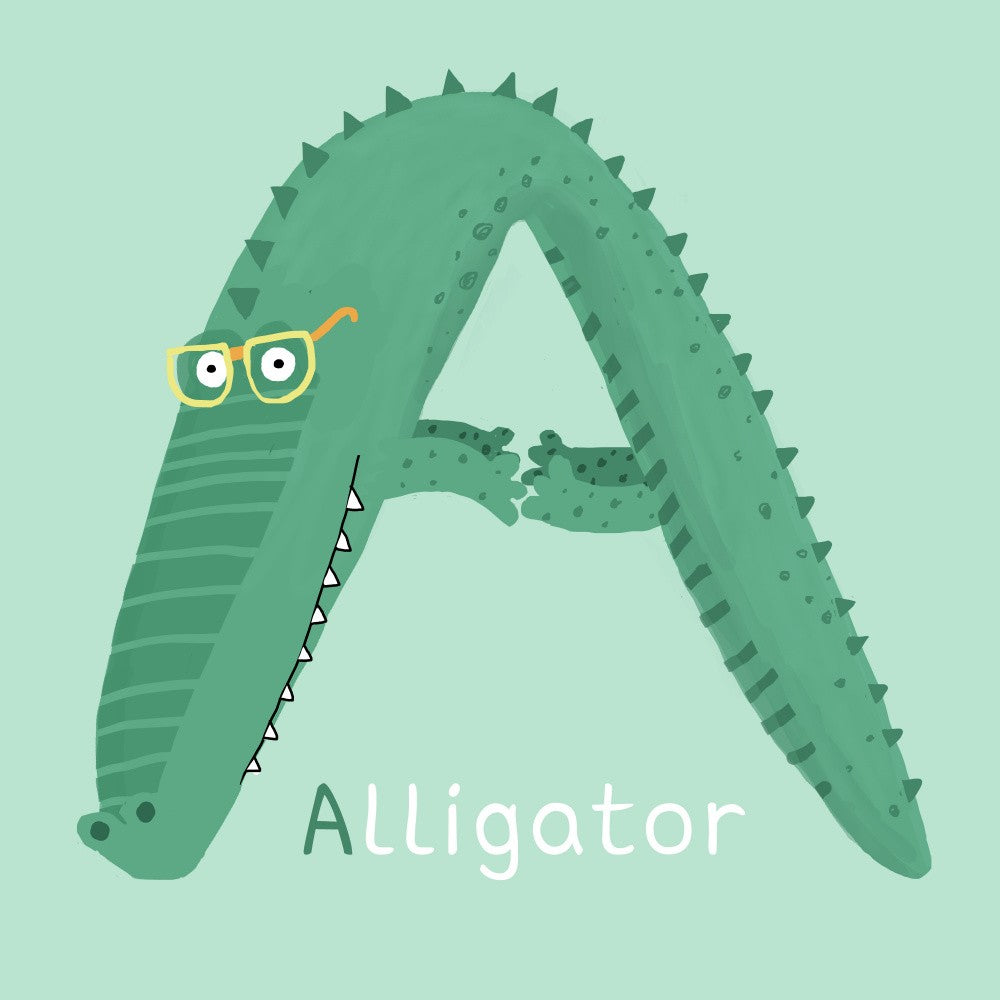 Alligator geformt wie der Buchstabe 'A'