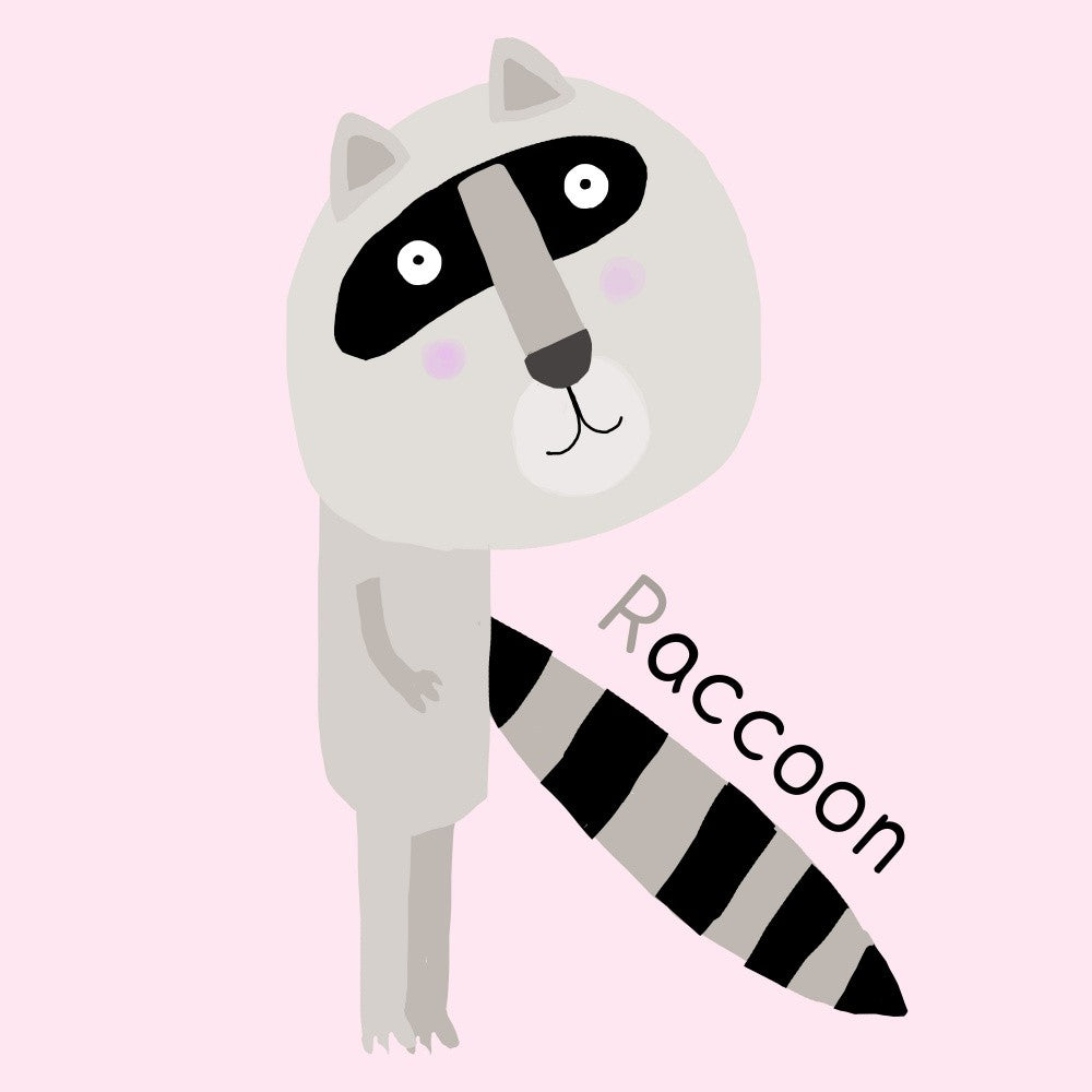 Spielerische Waschbär-Illustration