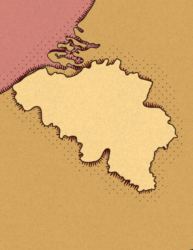 Vintage Map Of Belgium