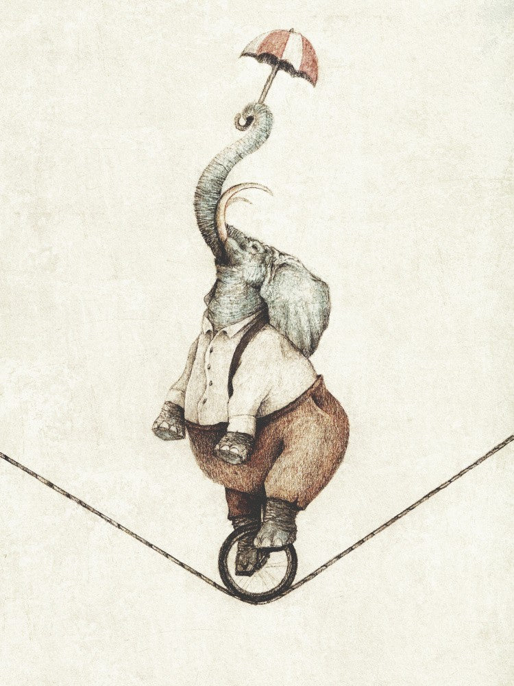 Unicycle While Holding An Umbrella
