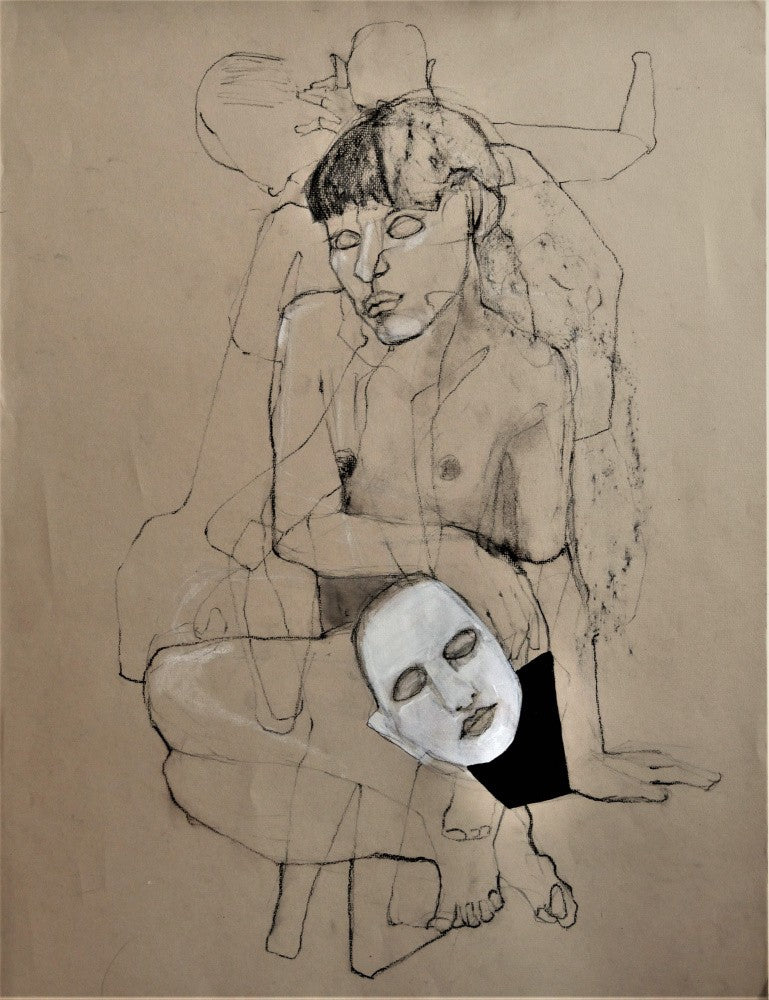 Figures Nues avec un Masque Proéminent