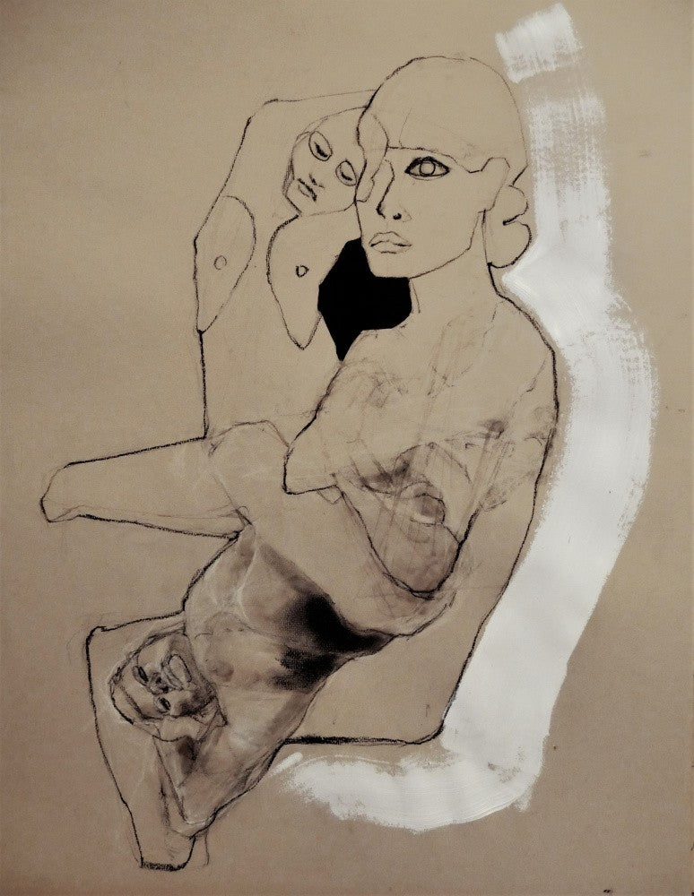 Charcoal Sketch Figure Abstract