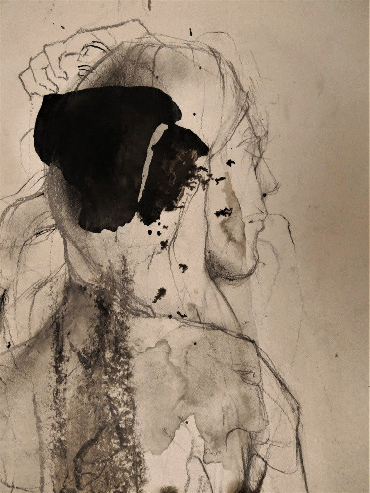 Abstract Portrait with Ink Blots