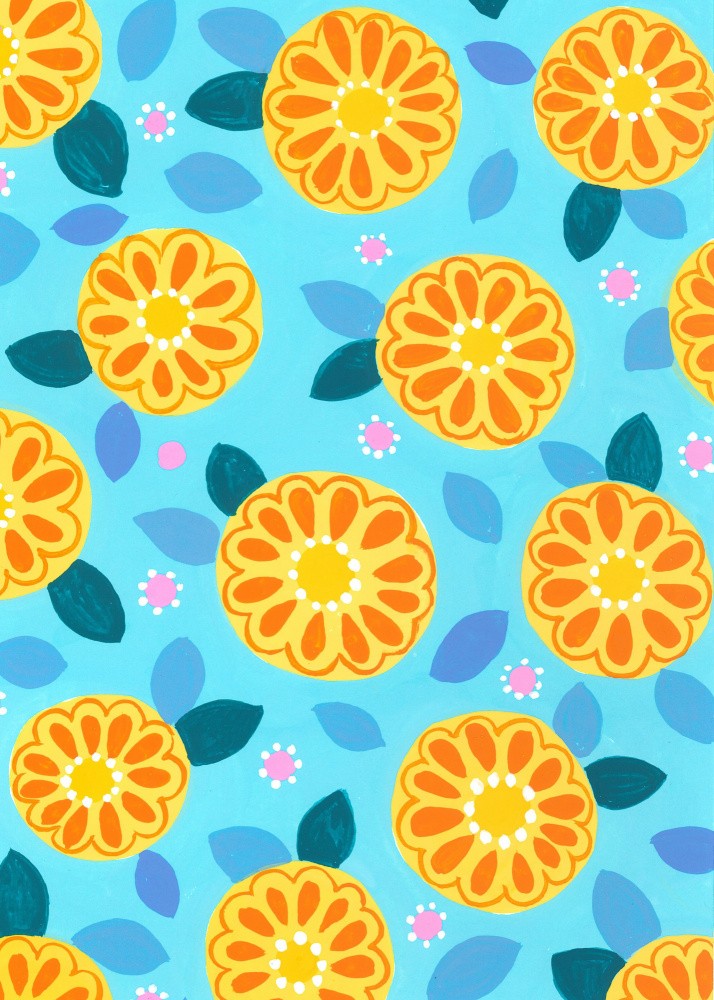 Orange Flower Pattern