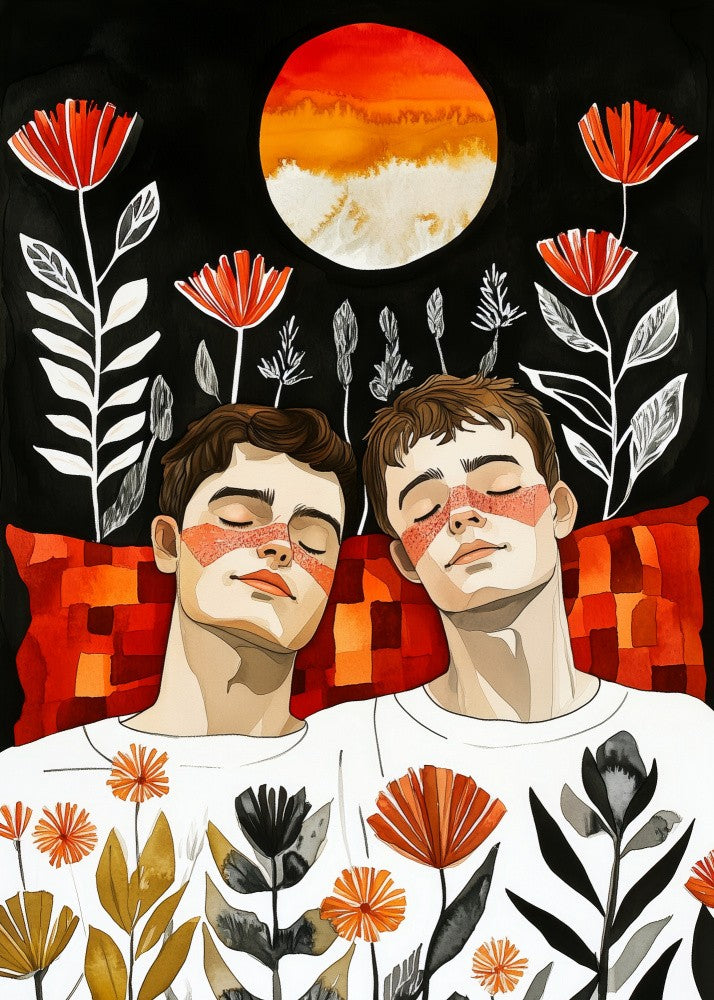 Love is in the air watercolor digital painting