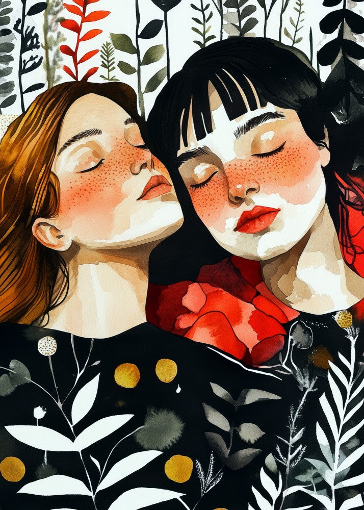 Love is in the air watercolor digital painting