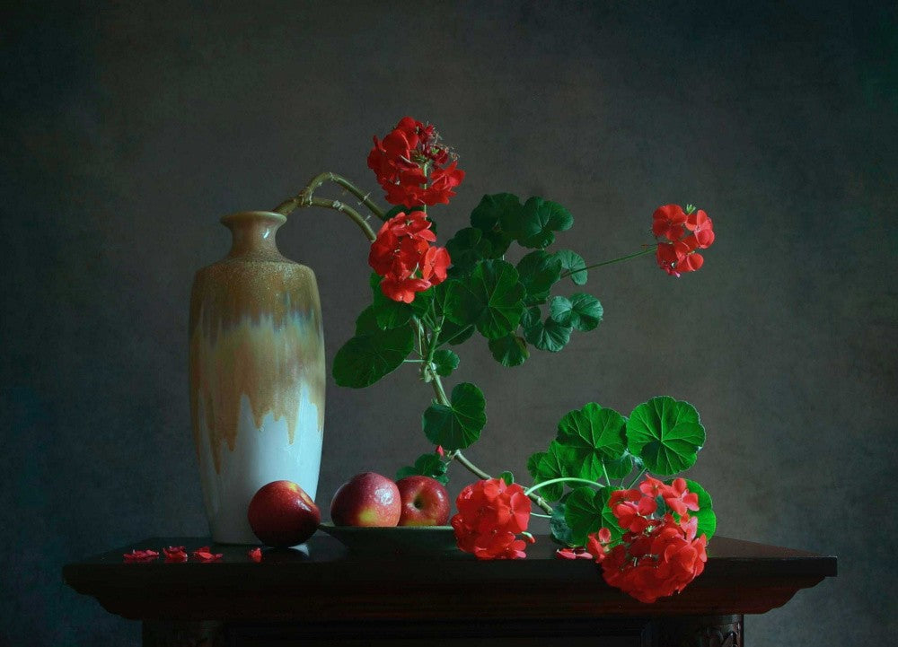 Geranie und Apfel
