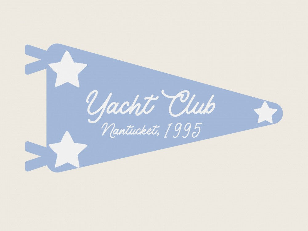 Yacht Club Blue Pennant Parchment