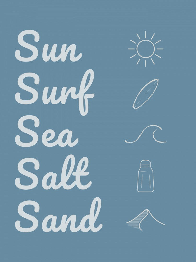 Sun Surf Sea Salt Sand Dark Blue