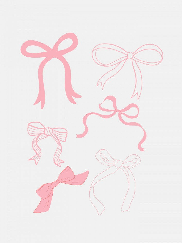 Six Pink Bows In Various Styles