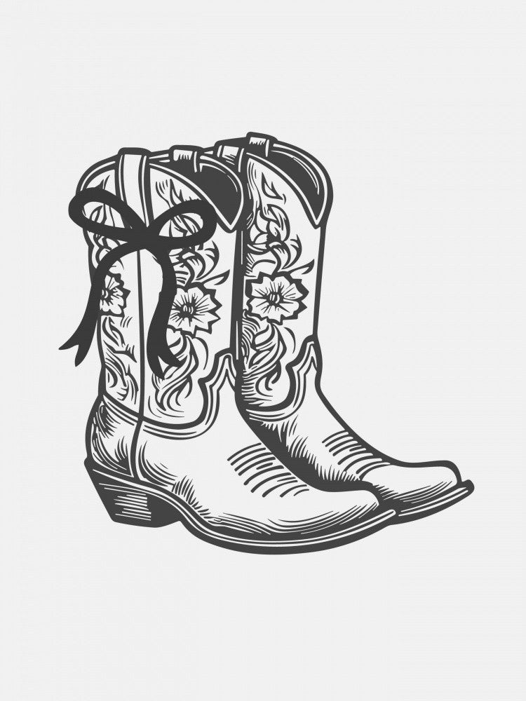 Black Cowgirl Boots with Bow