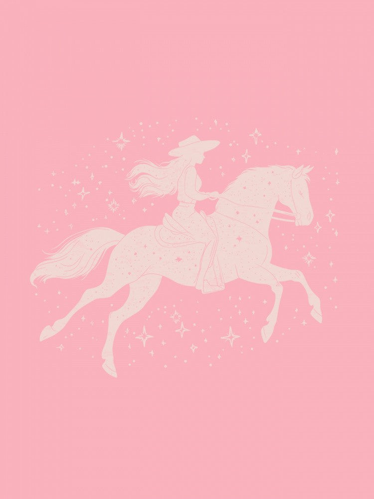 Silhouette Of A Cowgirl Riding A Horse