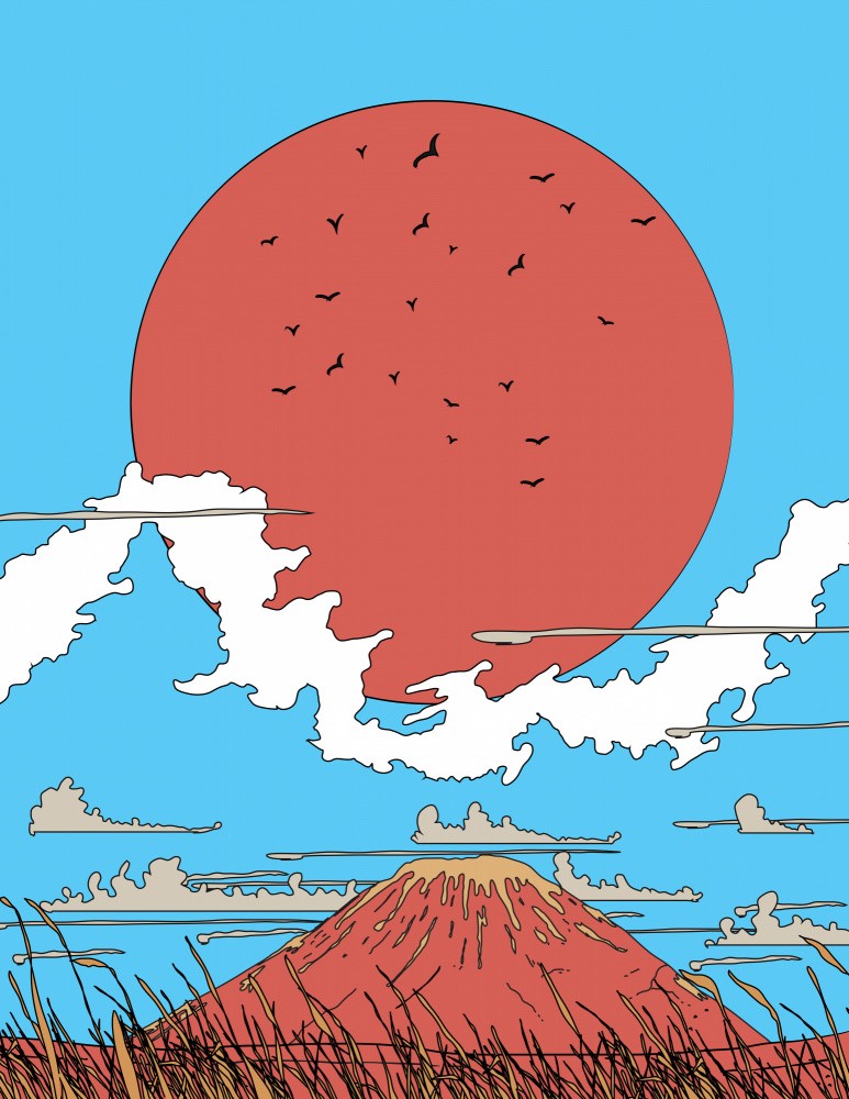 Crimson Sky Over Peak