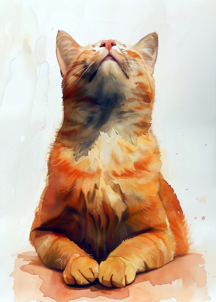 watercolor ginger cat (92)