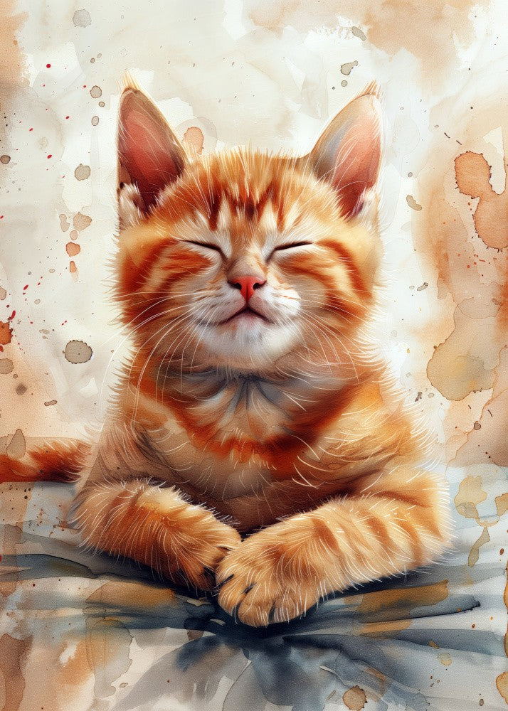 Orange watercolor Kitty (96)