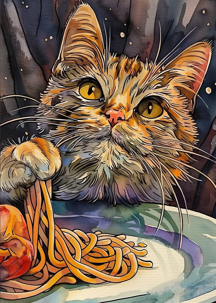 Cat eating spaghetti (179)