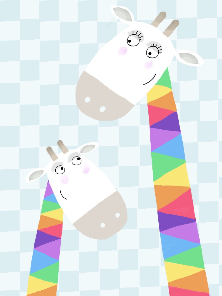 Rainbow Giraffe by Children's Artist Carla Daly