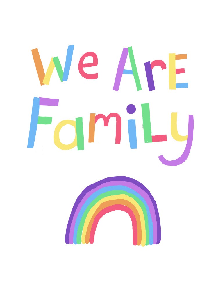 Vibrant Letters above a Rainbow