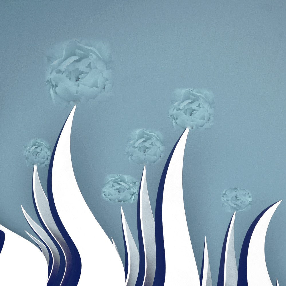 Elegant Blue Peonies Petals