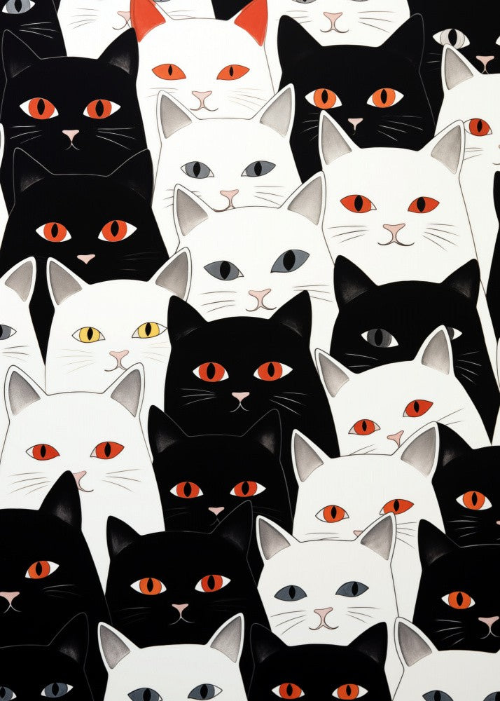 Schwarze und weiße Katzen (280)