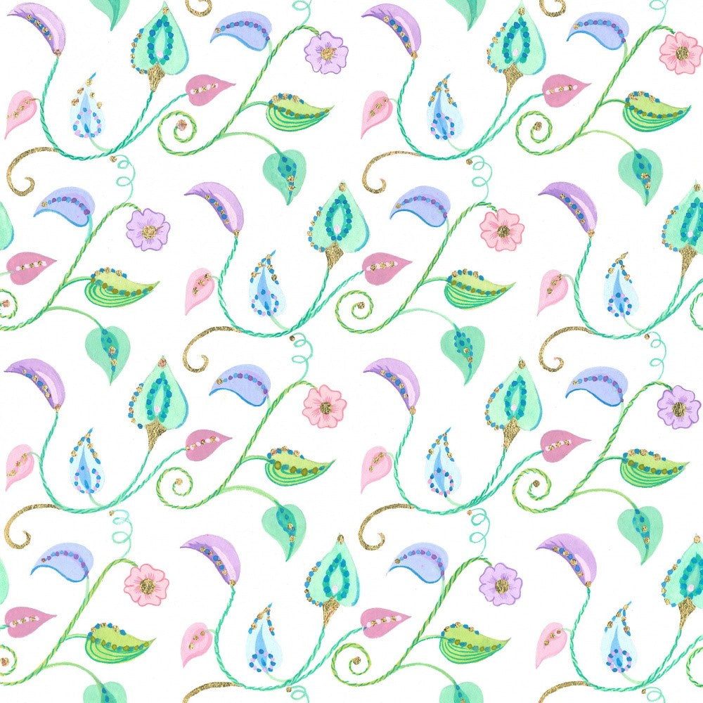 Colorful Leaves Pattern and Flowers
