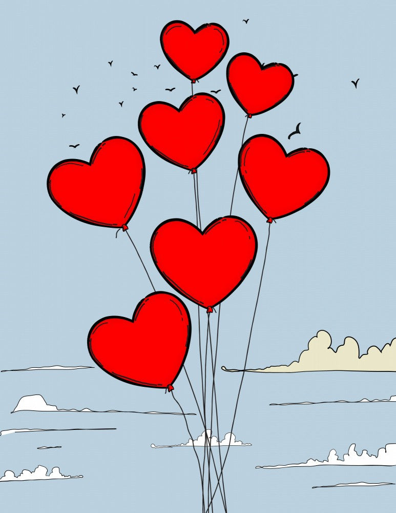Vibrant Red Heart Shaped Balloons