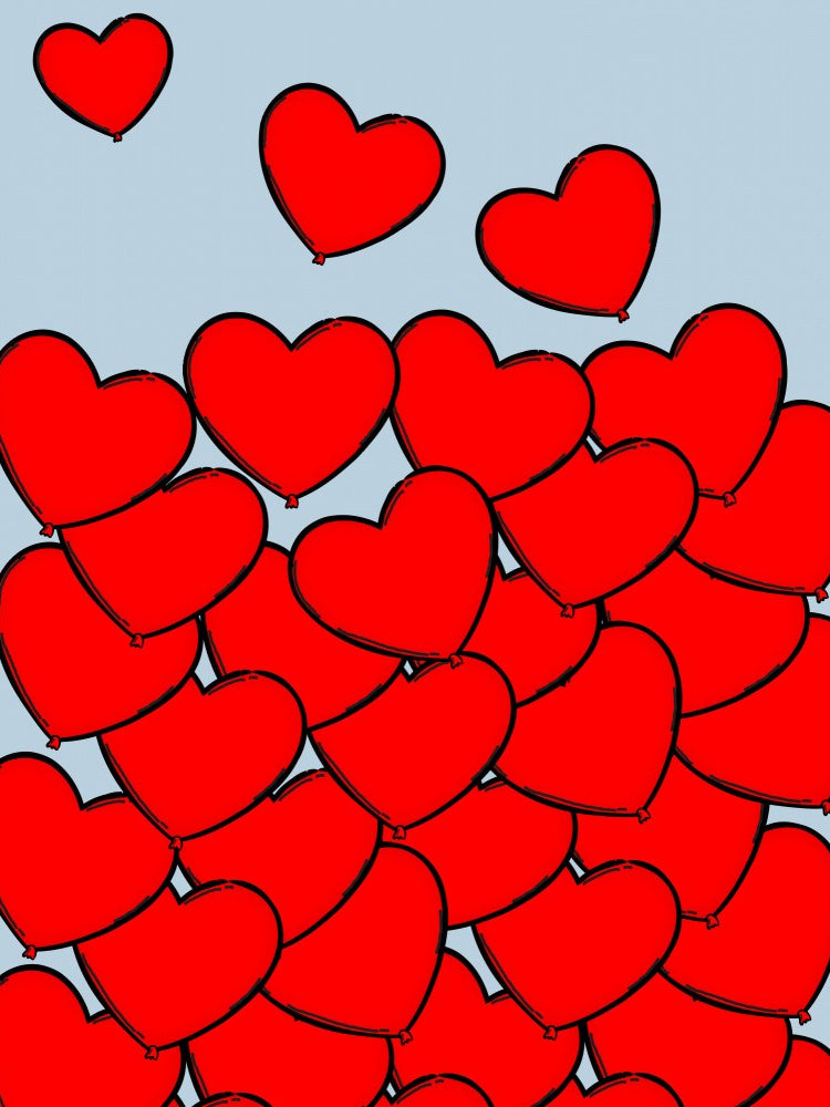 Vibrant Red Heart Shaped Balloons