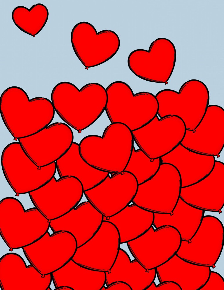 Vibrant Red Heart Shaped Balloons