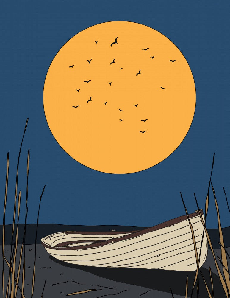 Moonlit Fishing Boat