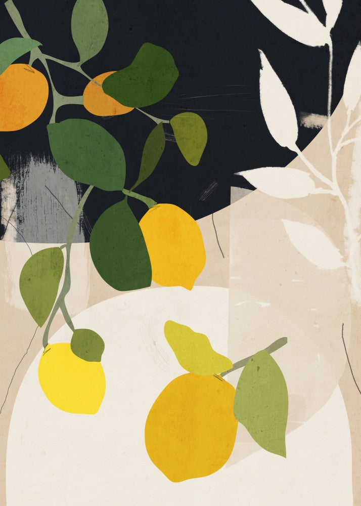 Lemon Abstract Art