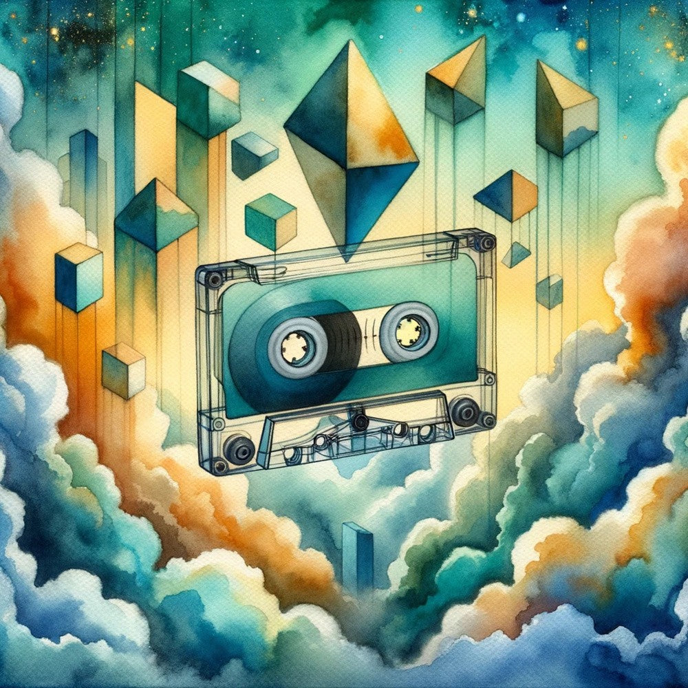 Cassette Tape Radiant Boombox In Fiery Harmony