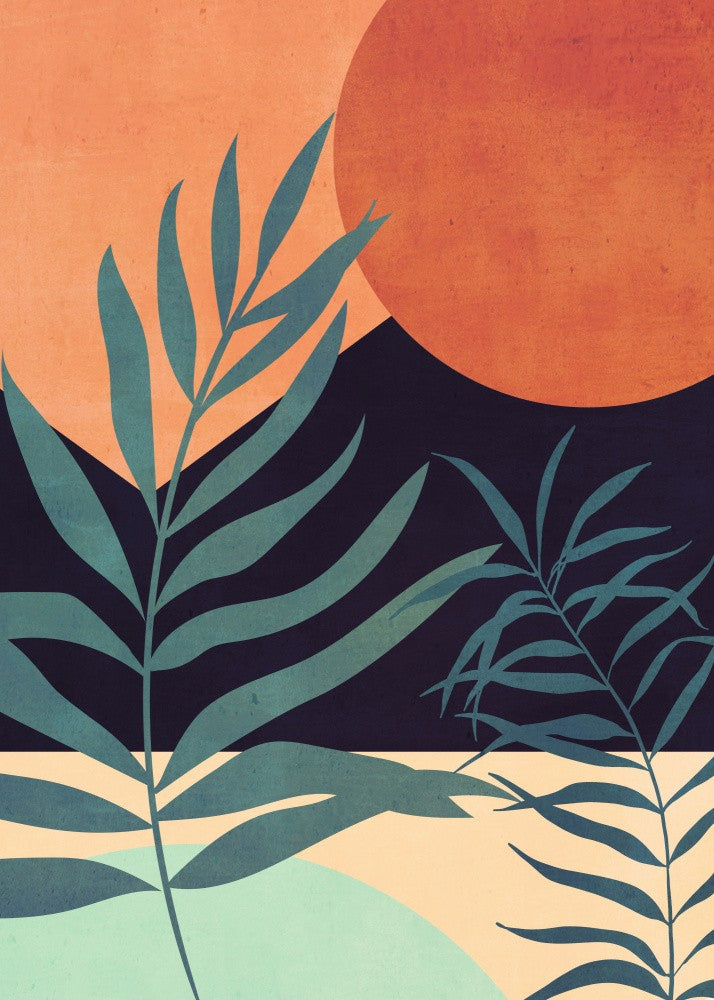 Abstract Art Tropical Leaves