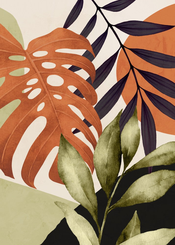 Art abstrait Feuilles tropicales