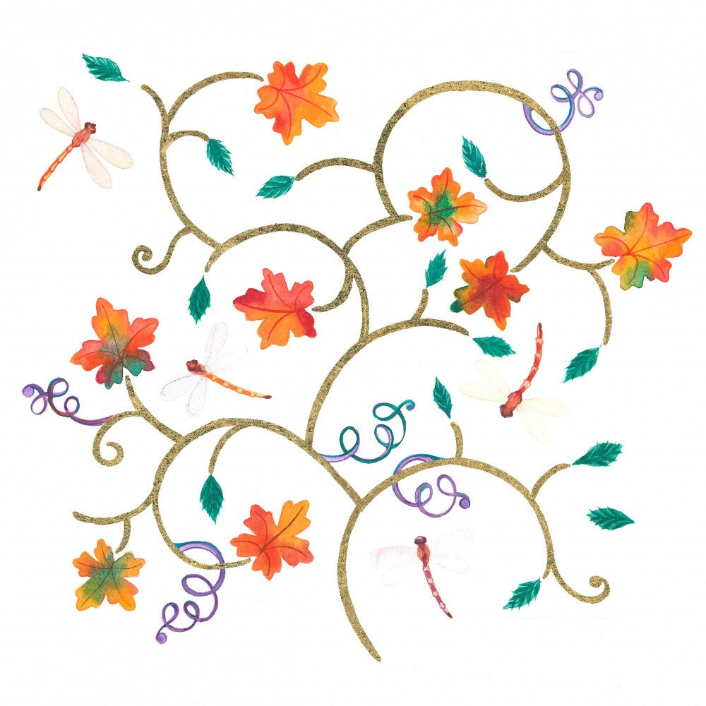 Dragonflies and Autumn Leaves