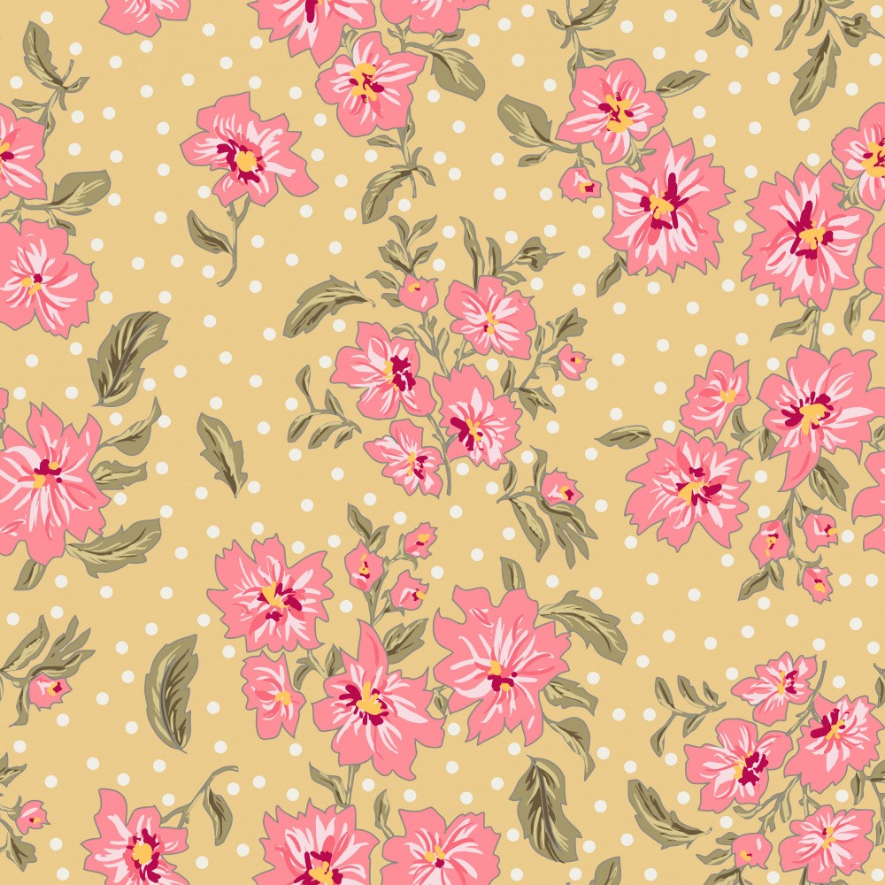 Floral Heritage bouquet vintage pink pattern
