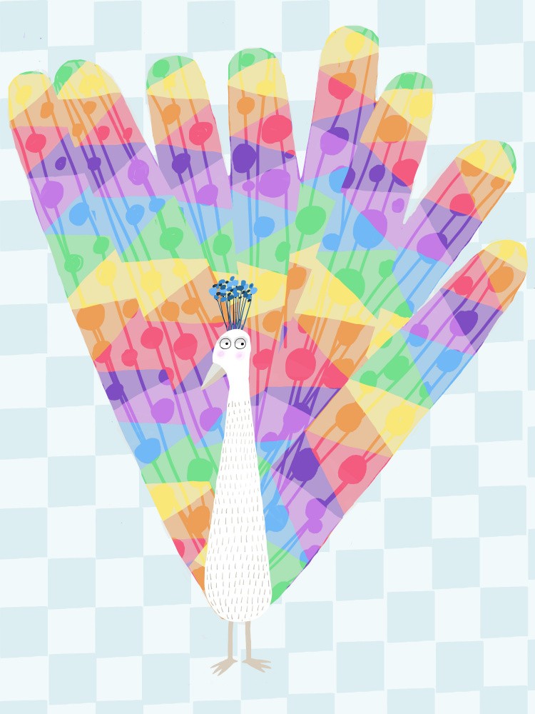 Rainbow Peacock by Artist Carla Daly