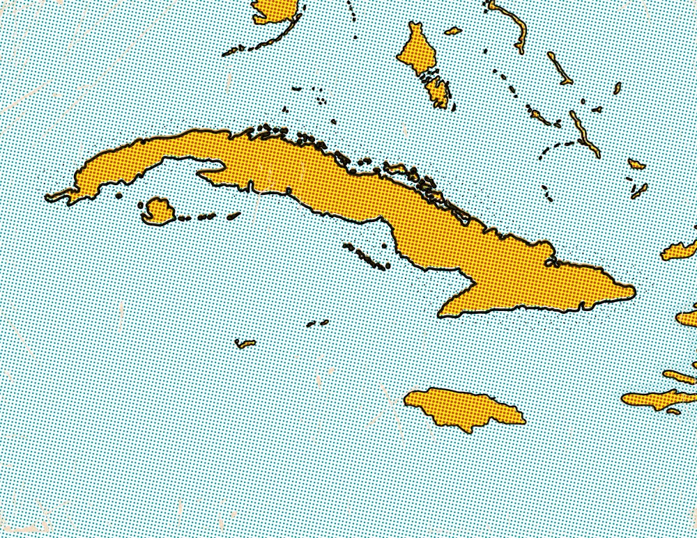 Cuba Comic Book Pop Art Map