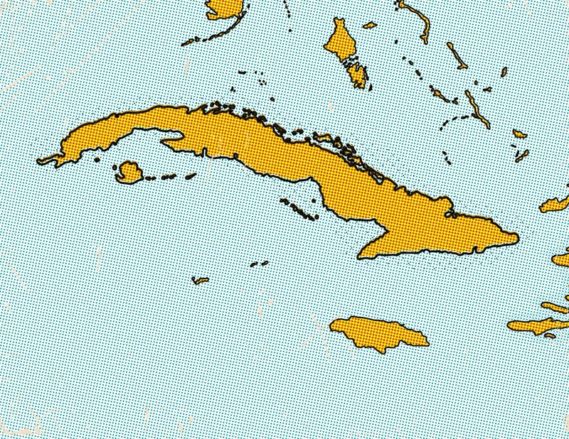 Cuba Comic Book Pop Art Map