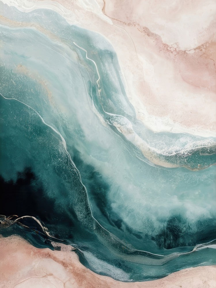 Swirling Teal And Beige Tones