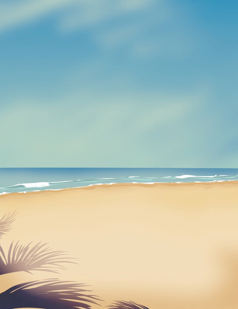 Ruhige Strandszene mit goldenem Sand