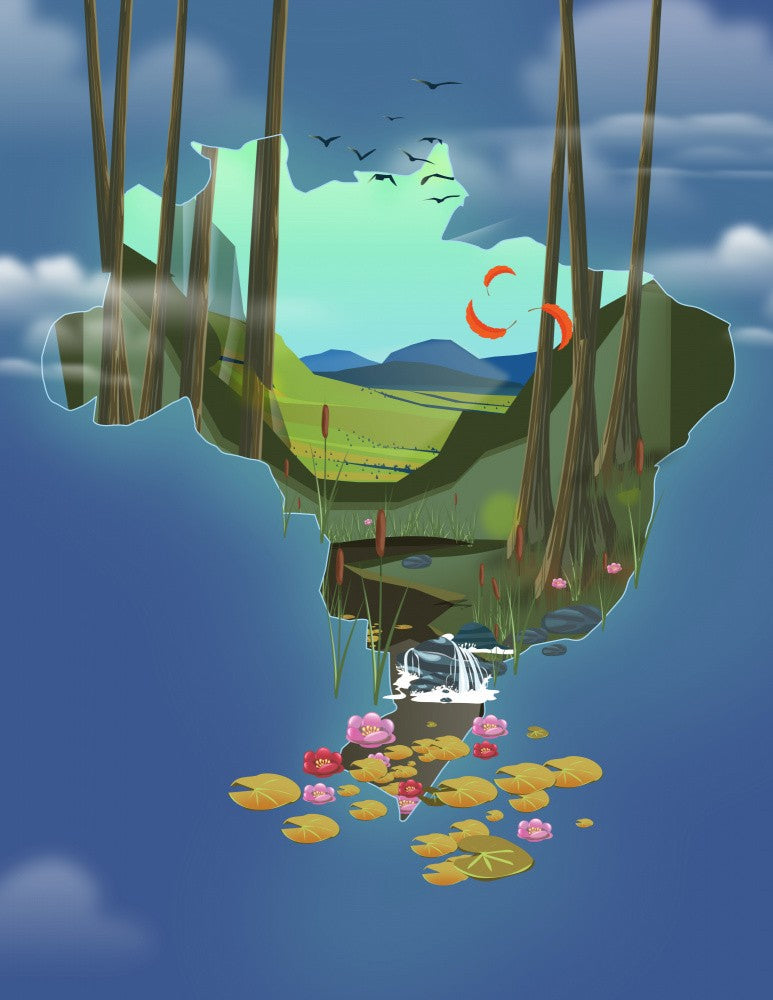 Floating Island Shaped Like Brazil