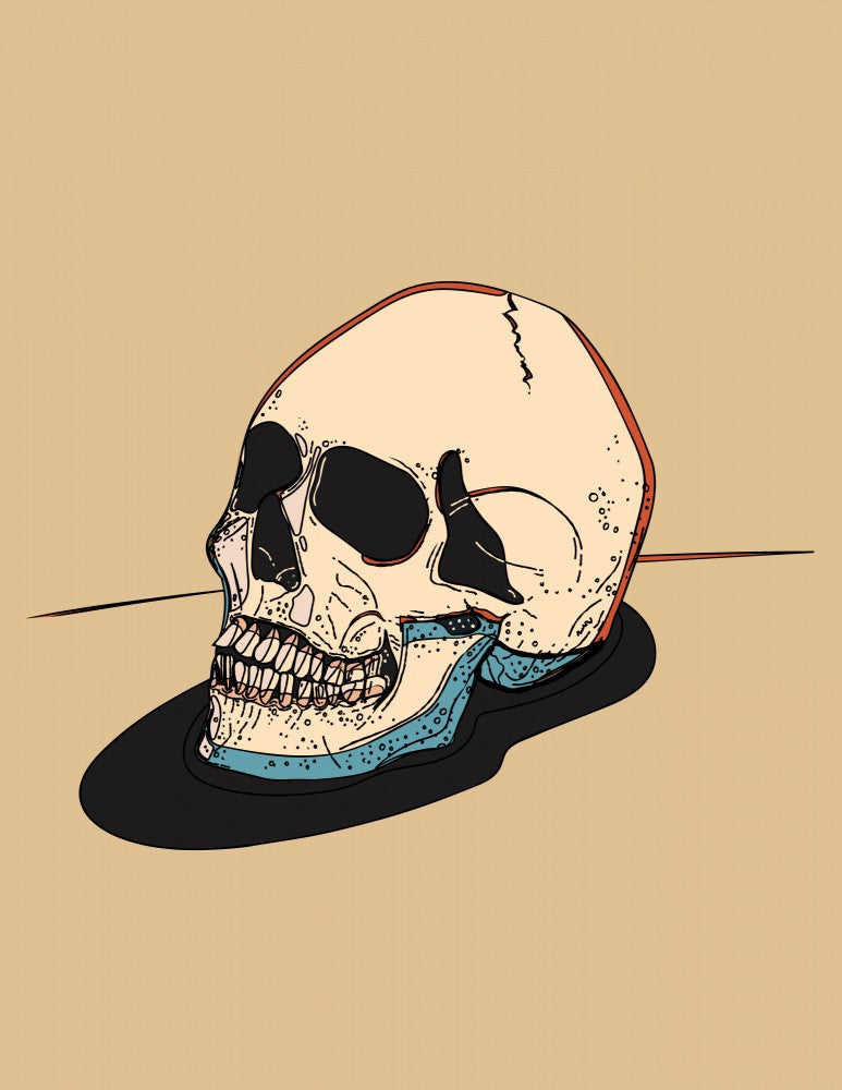 Skull Illustration On A Beige Background