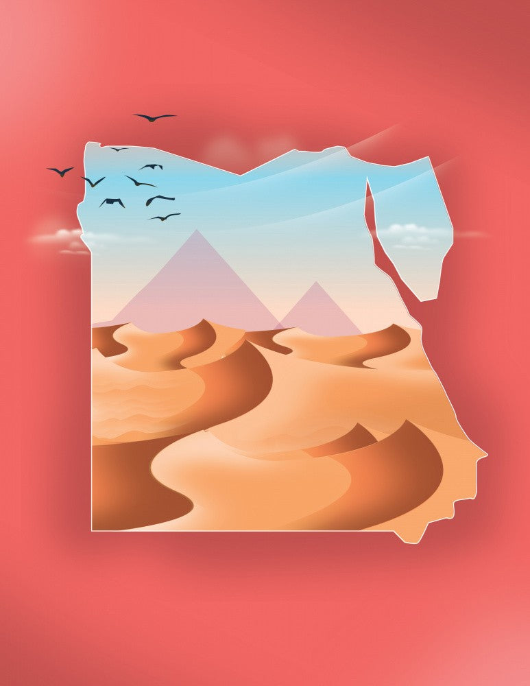 Stylized Map Of Egypt With Deser