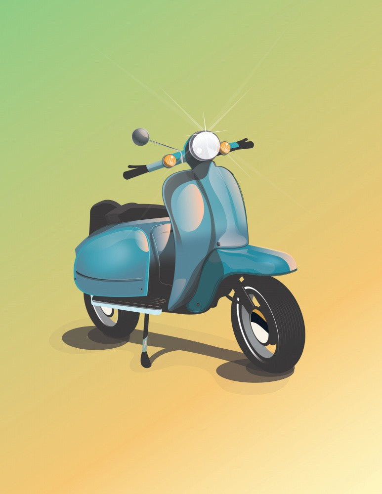 Blauer Vintage-Roller