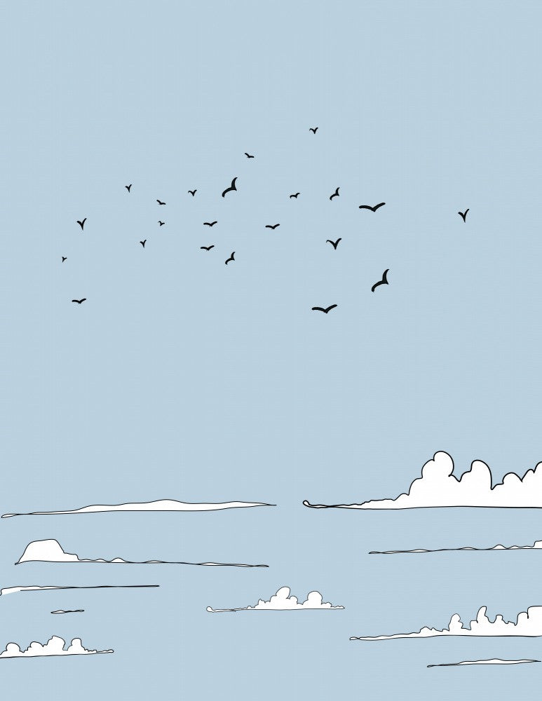 Serene Sky with Scattered Birds